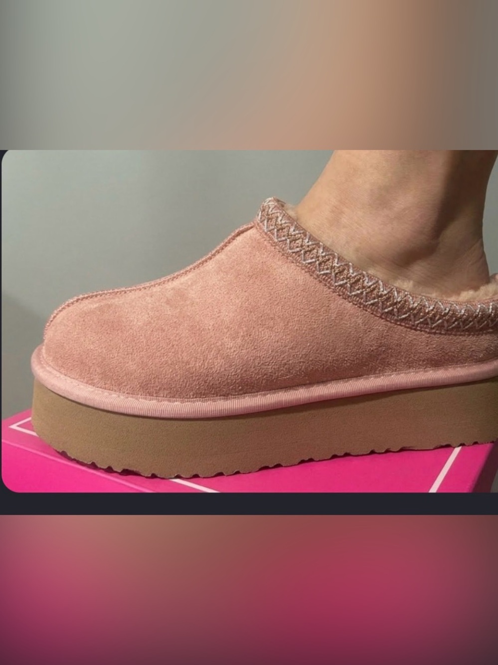 Corkys blush pink faux-suede platform slip-on mules